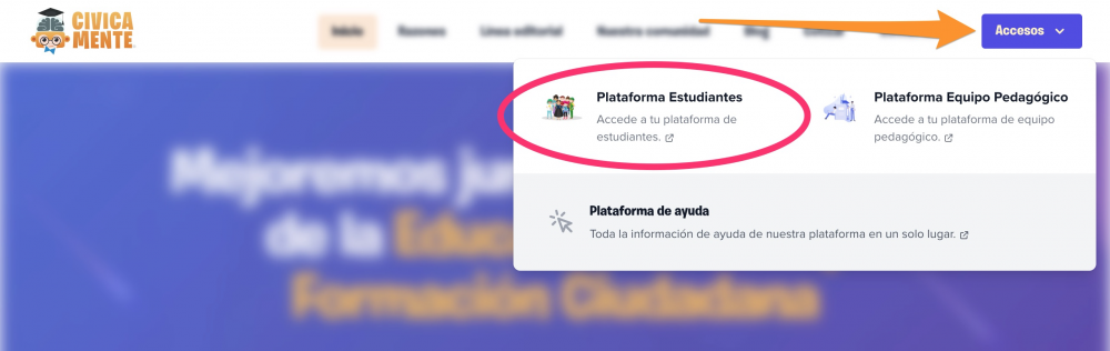 Link desde el sitio web de Cívicamente